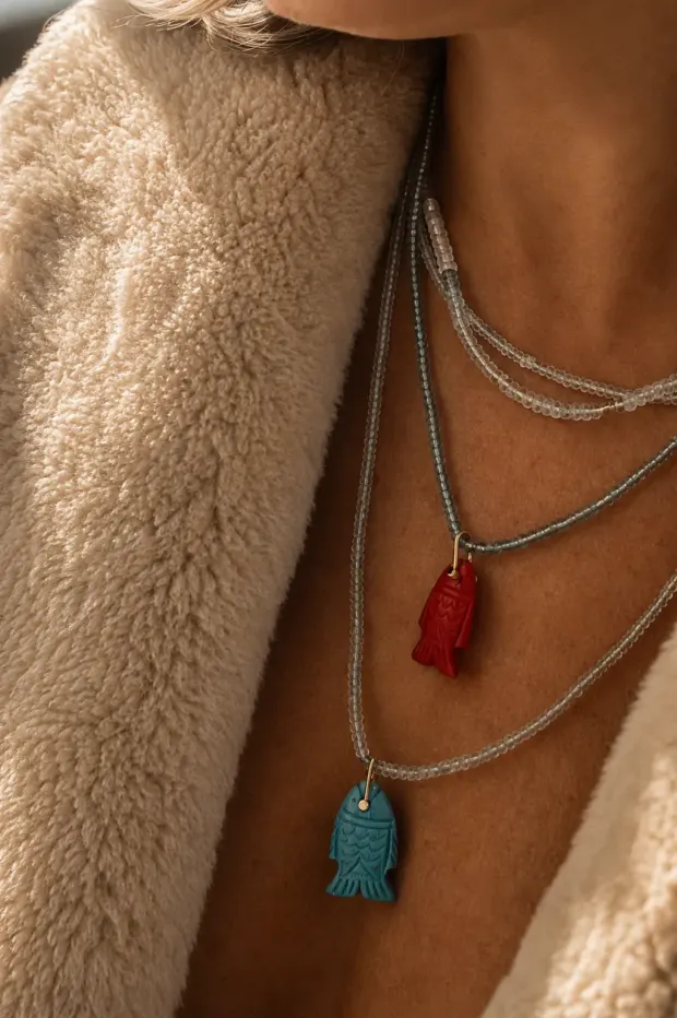 Fine chains against shearling.